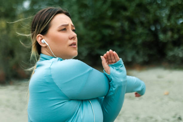istock Young Chubby Woman Embracing Stretching Bliss 1798682853