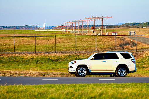 Plyos, Russia - May 16, 2018: Motor car Honda CR-V at the countryside.