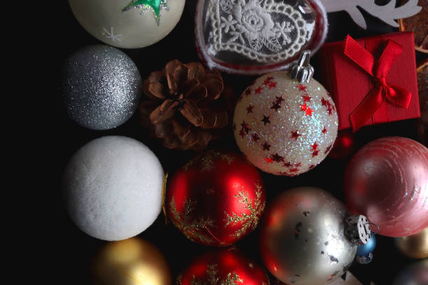 istock Christmas Ornaments on Dark Background 1798699433