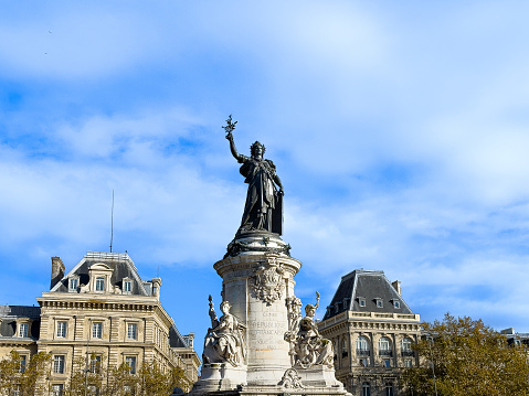 Place de la Republique. built in 1880. It symbolizes the victory of the Republic in France