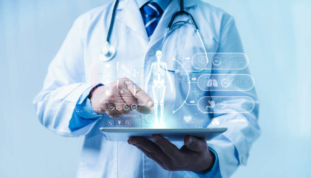 istock Doctor touch on virtual interface with analysis  chromosome DNA genetic of human.Digital healthcare and network connection on modern interface, medical technology and futuristic concept. 1798707025