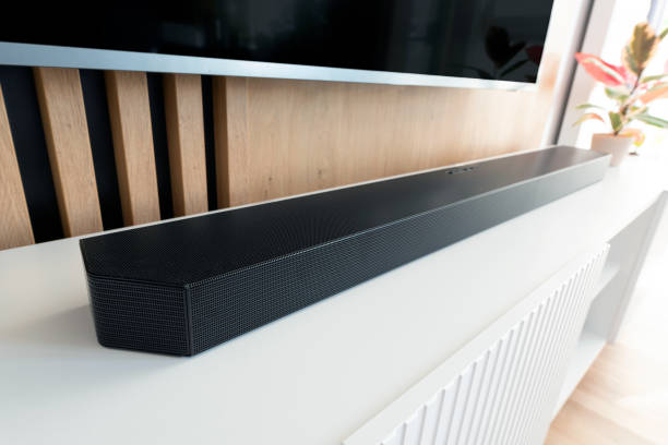 istock Soundbar device in modern living room 1798728265