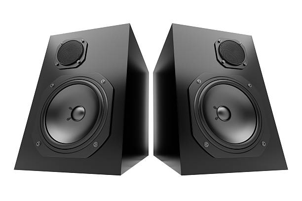 istock two black audio speakers isolated on white background 179875532
