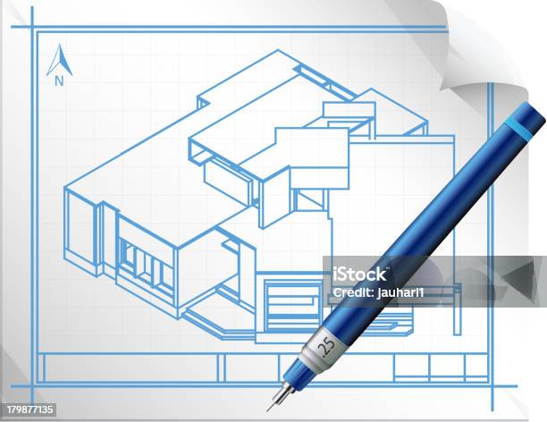 Disegno Architettonico - Immagini vettoriali stock e altre immagini di Architetto - Architetto, Astratto, Bungalow