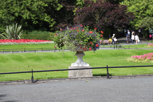 A sunny day at the beautiful St Stephen's Green Park in Dublin - Ireland
