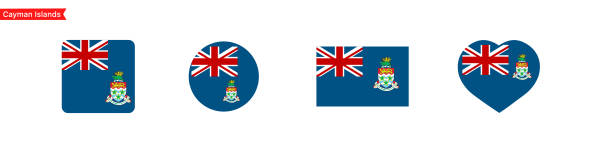illustrations, cliparts, dessins animés et icônes de drapeau national des îles caïmans. symboles de drapeau isolés pour la sélection de la langue. icônes du drapeau des îles caïmans en forme de carré, de cercle, de cœur. icônes vectorielles - commonwealth of nations