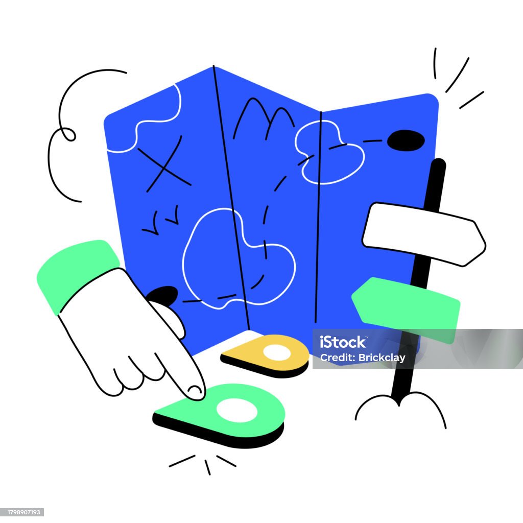 Map/direction Pic Direction Map Stock Illustration - Download Image Now - Direction ...