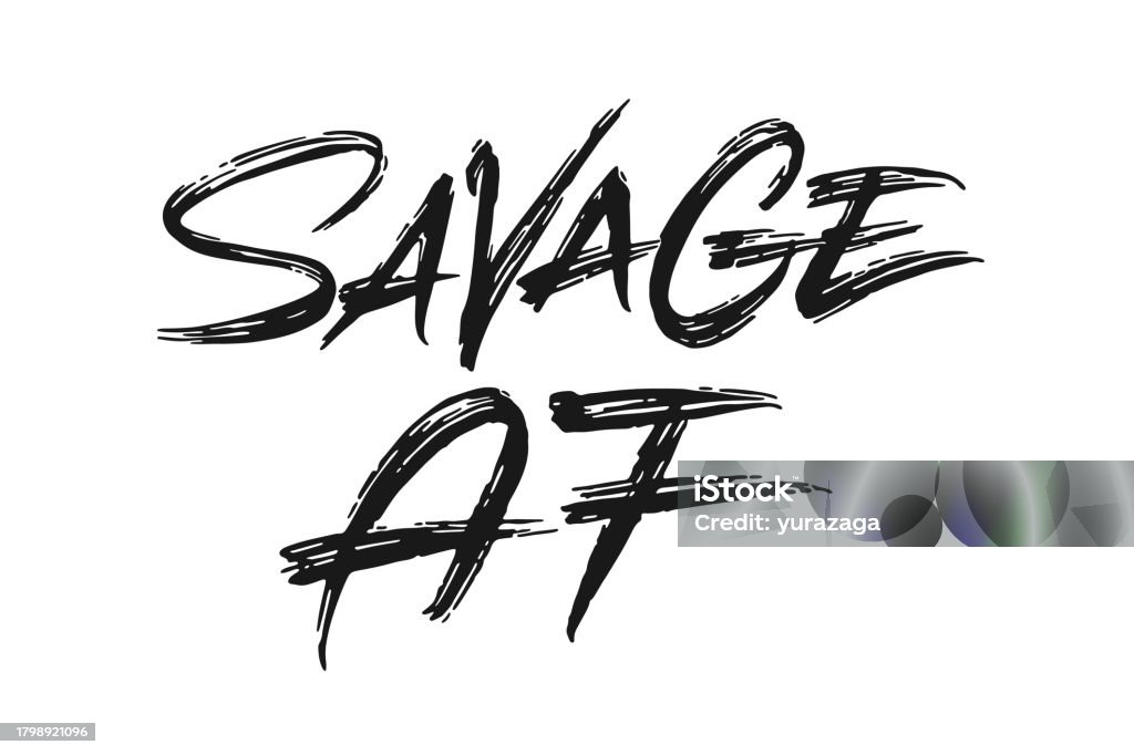 Savage Lettering Red Savage Af Vector Lettering Stock Illustration - Download Image Now ...