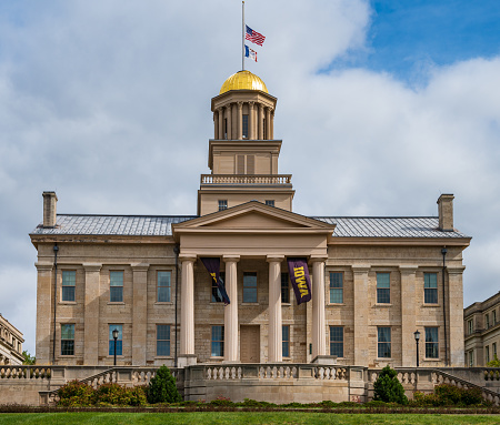 Gold-domed Old Iowa State Capitol in Iowa City