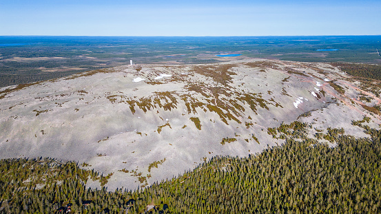 Ukko-Luosto mountain in finnish Lapland, aerial view in summer seaon