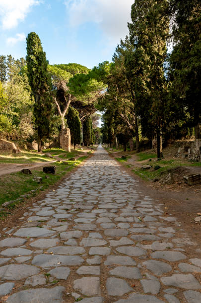 Via Appia Antica, an ancient stone road in Rome