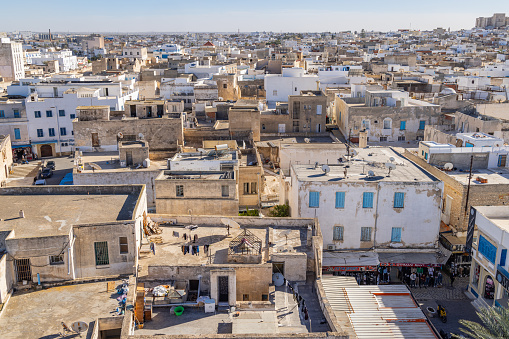 Sousse, Tunisia. March 12, 2023. Overview of the coastal city of Sousse.