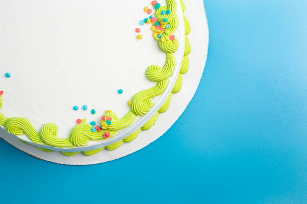 istock Circular White Ice Cream Cake with Colorful Border and Sprinkles 1799036944