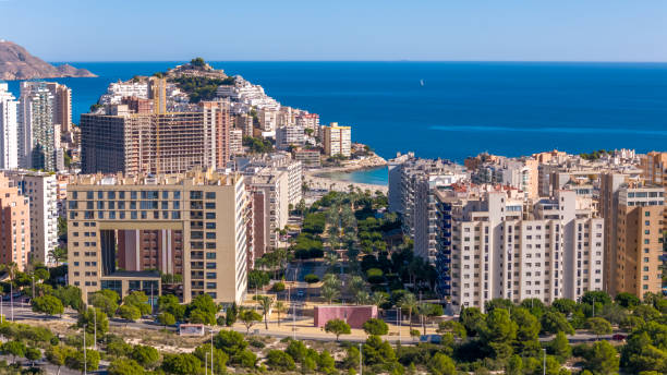 istock Skyline of Benidorm by drone 1799047514