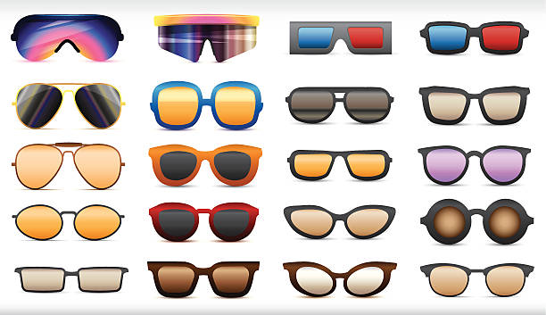 illustrations, cliparts, dessins animés et icônes de lunettes de soleil - horn rimmed glasses