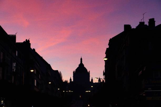 istock Basilica of sainte-therese and pink sky 1799111086