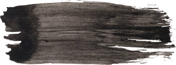 istock Watercolor brush stroke of black paint 1799119707