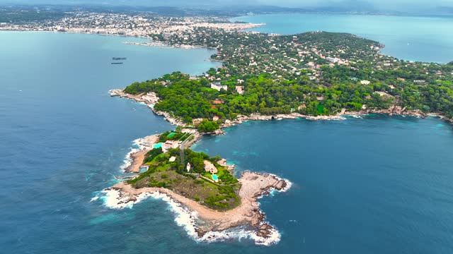 Aerial view of Antibes, a resort town between Cannes and Nice on the French Riviera