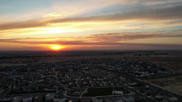 Vibrant Sunset over California USA suburbs