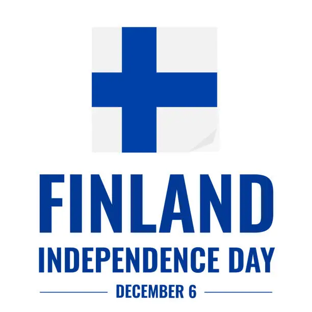 Vector illustration of Finland Independence Day typography poster. Finnish holiday celebrate on December 6. Vector template for banner, flyer, greeting card, postcard, etc.