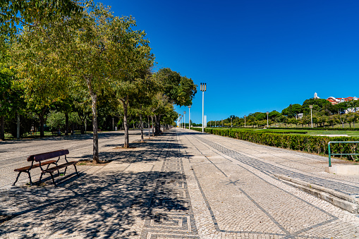 Marques do Pombal square and Edward vii Park, Lisbon, Portugal.