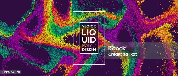 Particle Flow Colorful Colorful Rainbow Dynamic Particles In Liquid Flow Stock Illustration ...