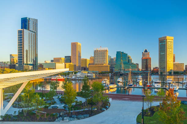 kuvapankkikuvat ja rojaltivapaat kuvat aiheesta baltiimoren keskustan siluetti marylandin kaupunkikuva - baltimore