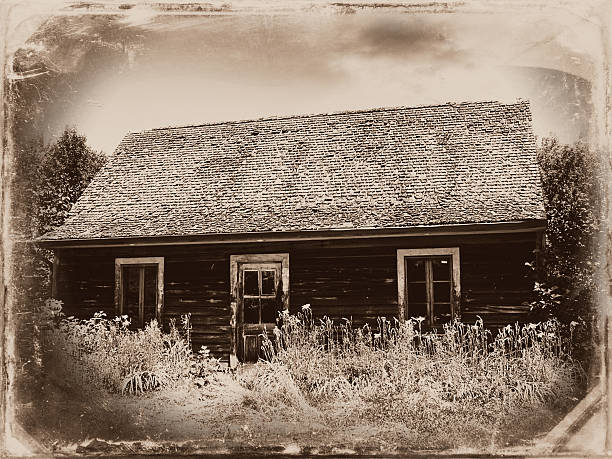istock Historic Old log house, Sepia tone 179939058