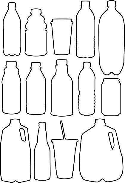 kerangka daur ulang - botol susu botol ilustrasi stok
