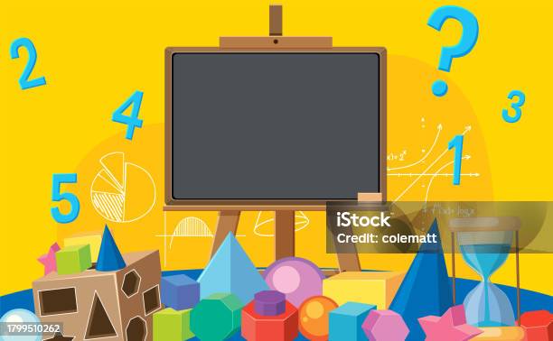 Math Tools Banner Math Tools And Numbers On Blank Blackboard Banner Stock Illustration ...