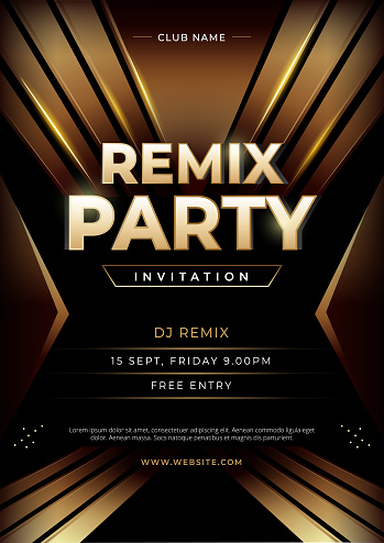 Vector illustration template for concert, disco, club party, event invitation, cover festival.