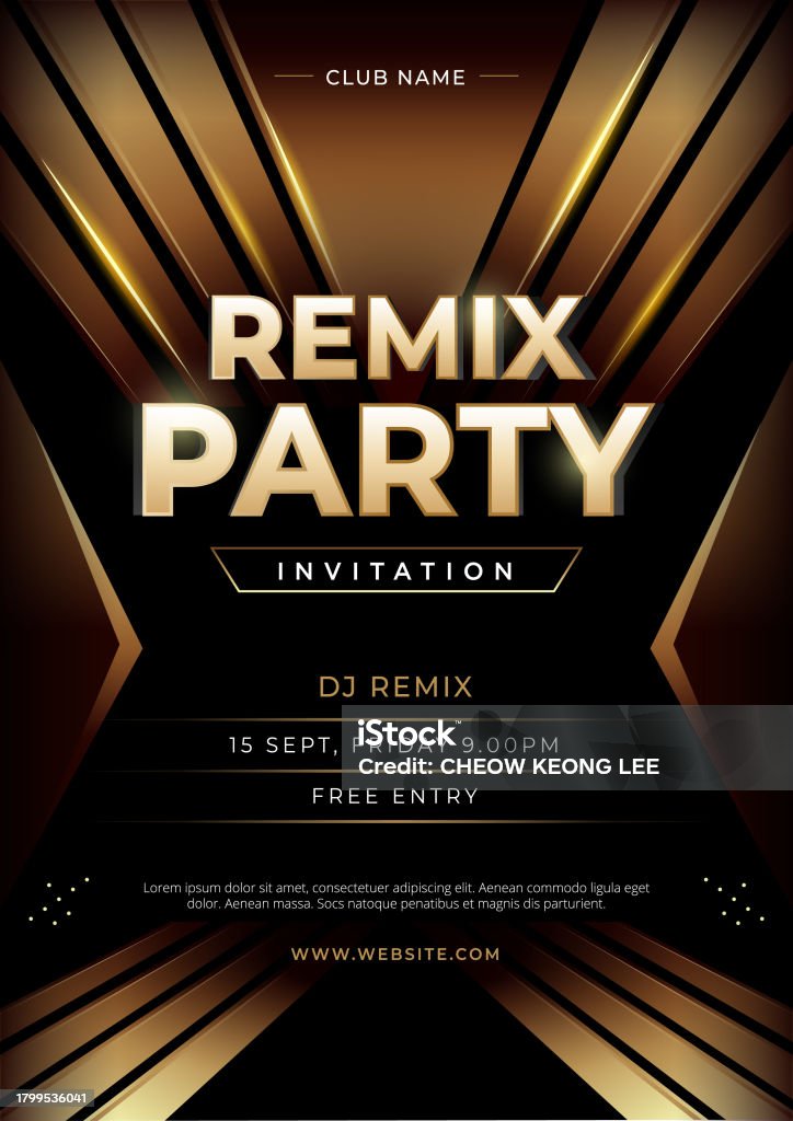 Remix Vector Remix Party Poster Flyer Template Stock Illustration - Download Image ...