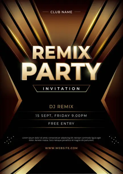 Vector illustration of Remix Party Poster Flyer Template.