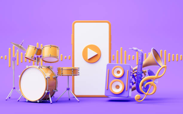 istock Music instruments with cartoon style, 3d rendering. 1799537676