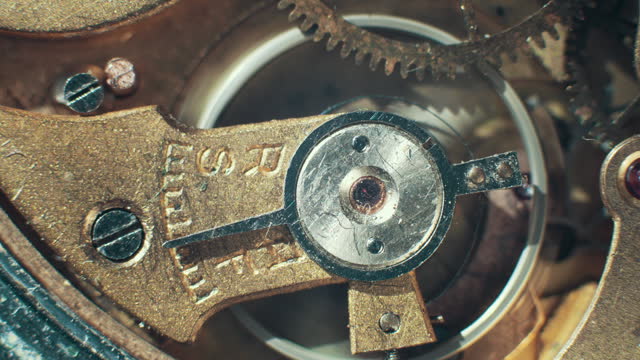 The working mechanism of a classic vintage watch