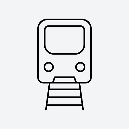 Train icon vector illustration. Editable stroke.