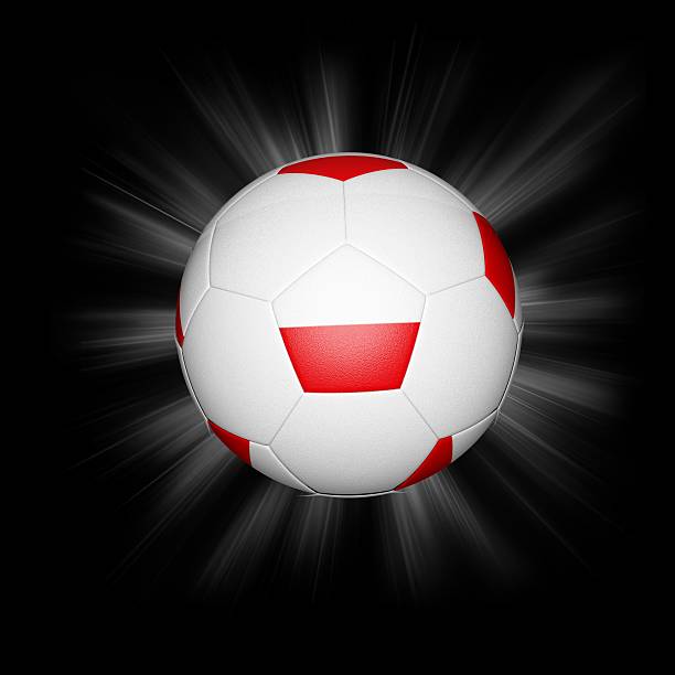 istock 3d soccer ball with Polish flag, isolated black 179955011
