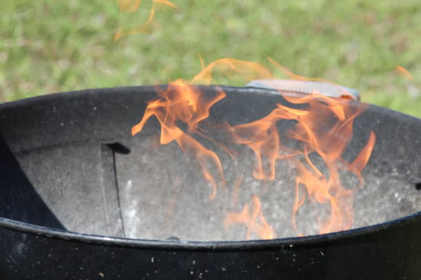 istock Flames close-up from the grill 1799561392