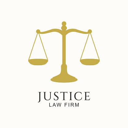 Justice Scales vector illustration. Law Firm, Law Offices, Luxury logo design inspiration.