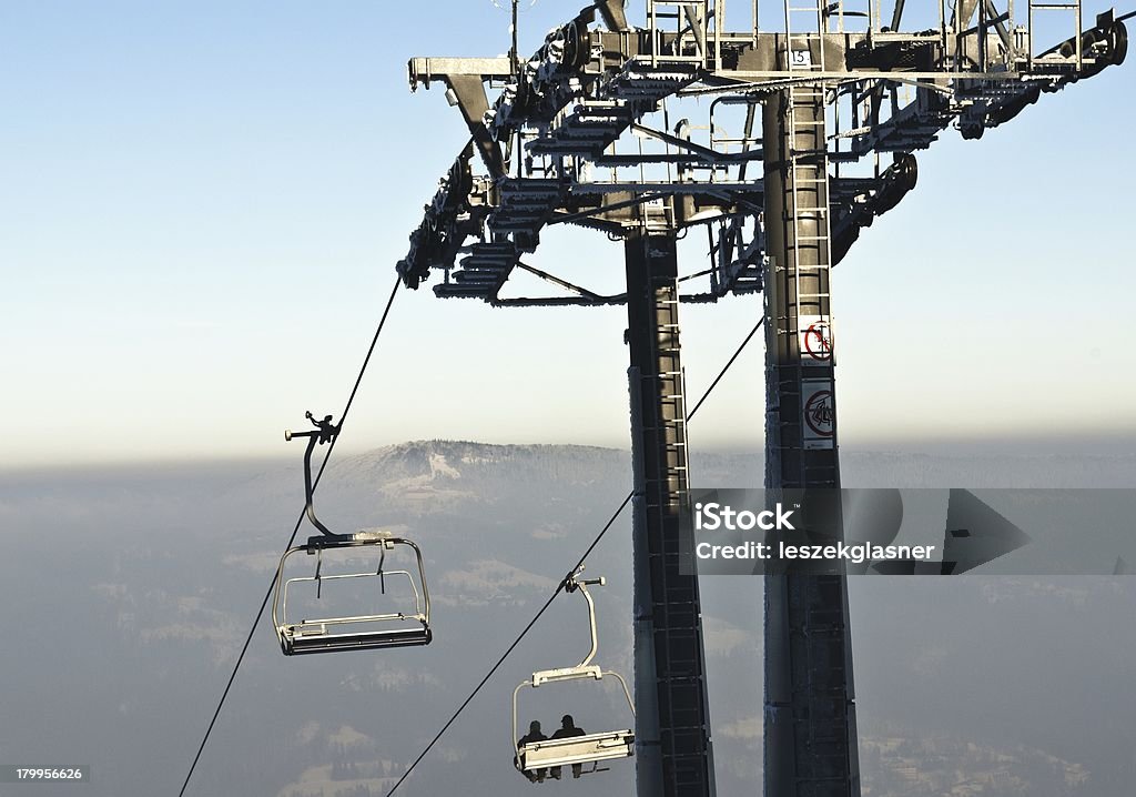 Bauarbeiten des Skilift - Lizenzfrei Alpen Stock-Foto