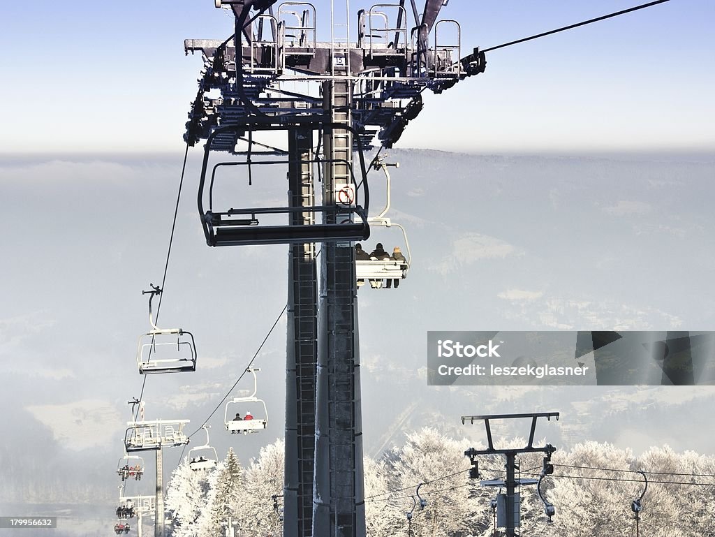 Bauarbeiten des Skilift - Lizenzfrei Alpen Stock-Foto