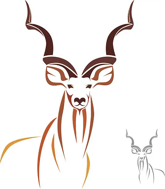 Vector illustration of Greater Kudu has