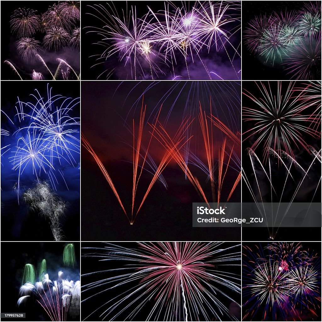 collage de feux d'artifice - Photo de Anniversaire d'un évènement libre de droits