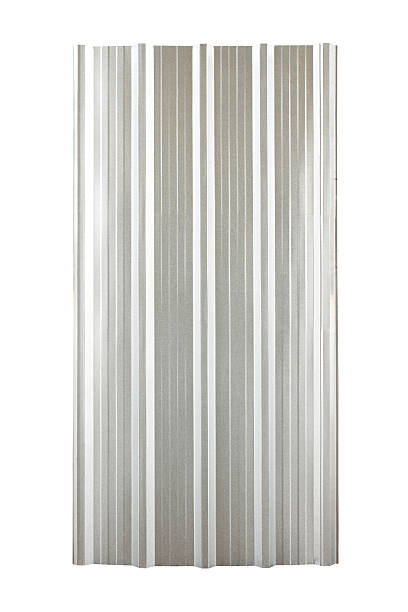 silver corrugated metal roof plate