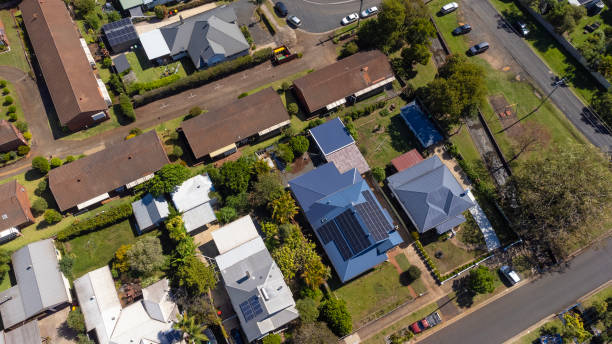 istock Suburban houses aerial view 1799582030