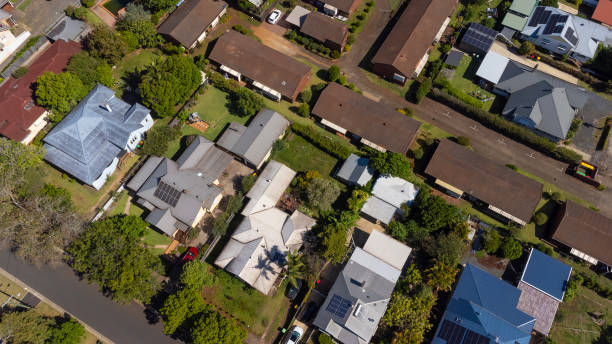 istock Suburban houses aerial view 1799582033
