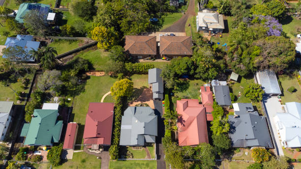 istock Suburban houses aerial view 1799582036