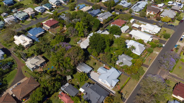 istock Suburban houses aerial view 1799582039