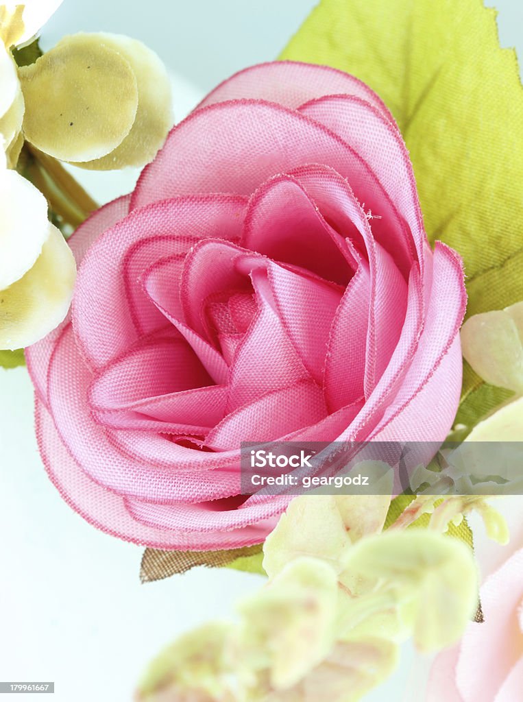 패브릭 핑크 장미 꽃 - 로열티 프리 공예 스톡 사진