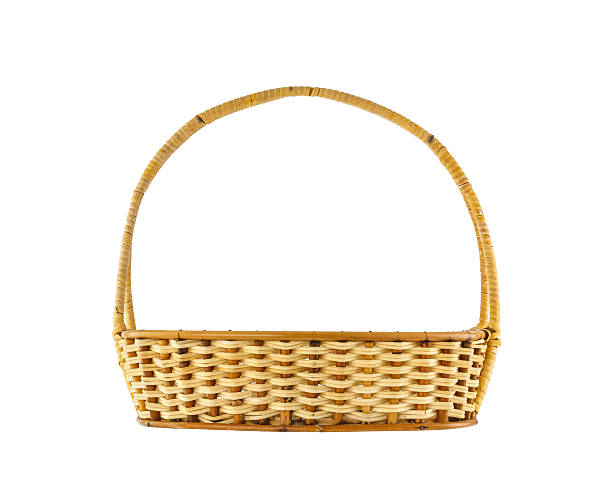 Empty wicker basket stock photo